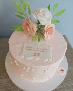 τούρτα λουλούδια ζαχαρόπαστα