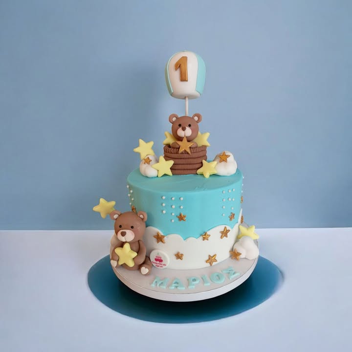 τούρτα πρώτα γενέθλια αρκουδάκια