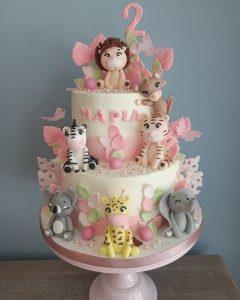 2 floor cake wild anilams Διώροφη τούρτα με άγρια ζώα